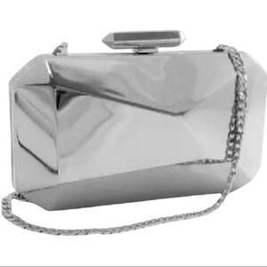 Treesje Silver Geometric Evening Bag